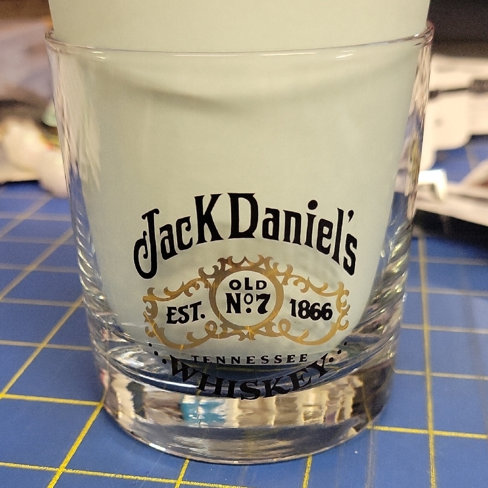 Jack Daniels Whiskey Glass - Black and Gold 3" tall - Picture 1 of 4